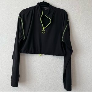 Feathers Womens Hoodie Size Small XL Cropped Training Black Lightweight Workout